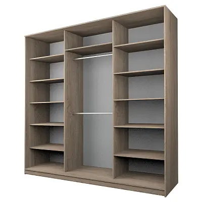 картинка Шкаф-купе 3-х дверный МАКС с пленкой Oracal Шоколад от магазина КУПИ КУПЕ